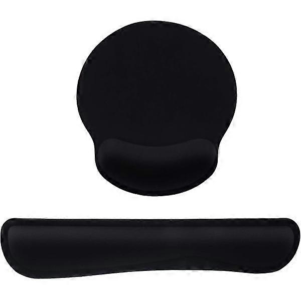 Ergonomic Mouse Pad and Keyboard Wrist Rest Support (Black)