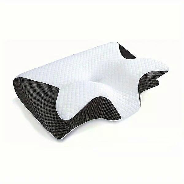Memory foam neck pillow, black, suitable for various sleeping postures