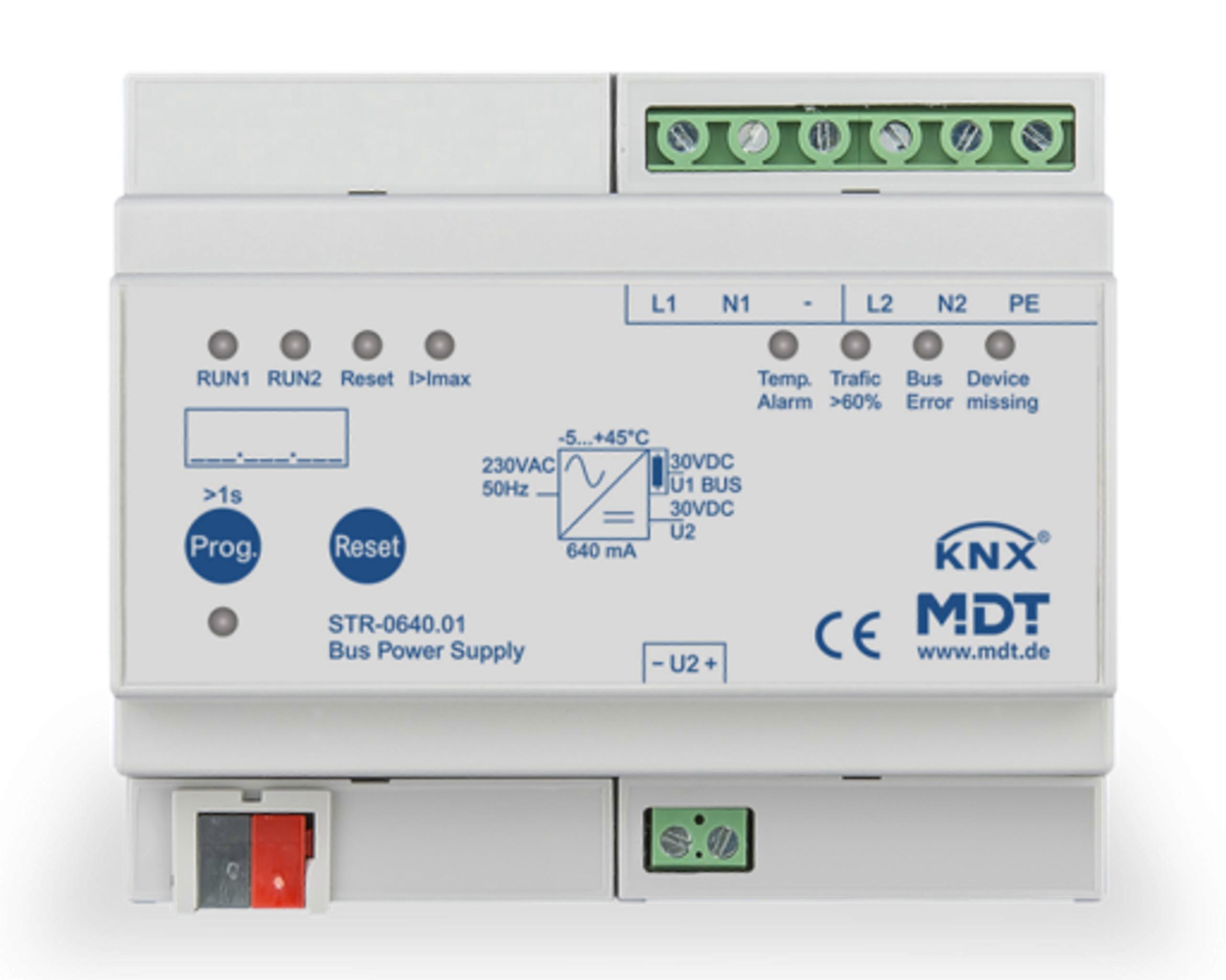 KNX Spannungsversorgung redundant und Diagnosefunktion 640 mA REG