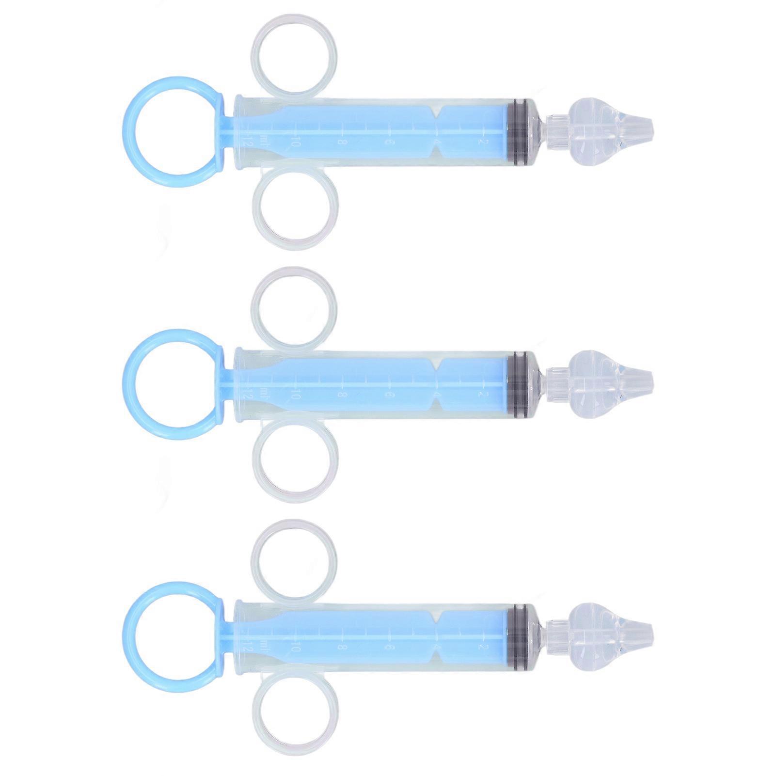 3PCS Baby Nasal Irrigator 12ml Portable Manual Nose Cleaner Blue