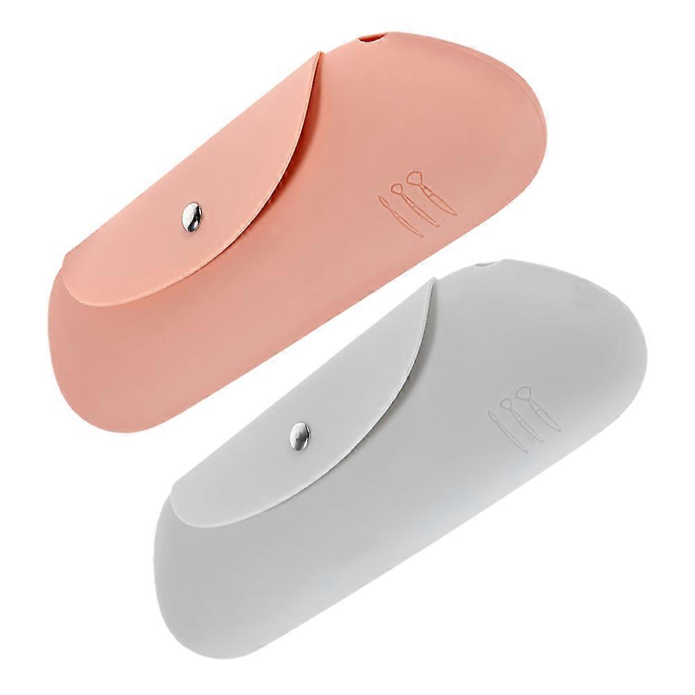 2pcs Silicone Makeup Brush Holder Travel Cosmetic Bag Cosmetic Face Holder with Magnetic Closure