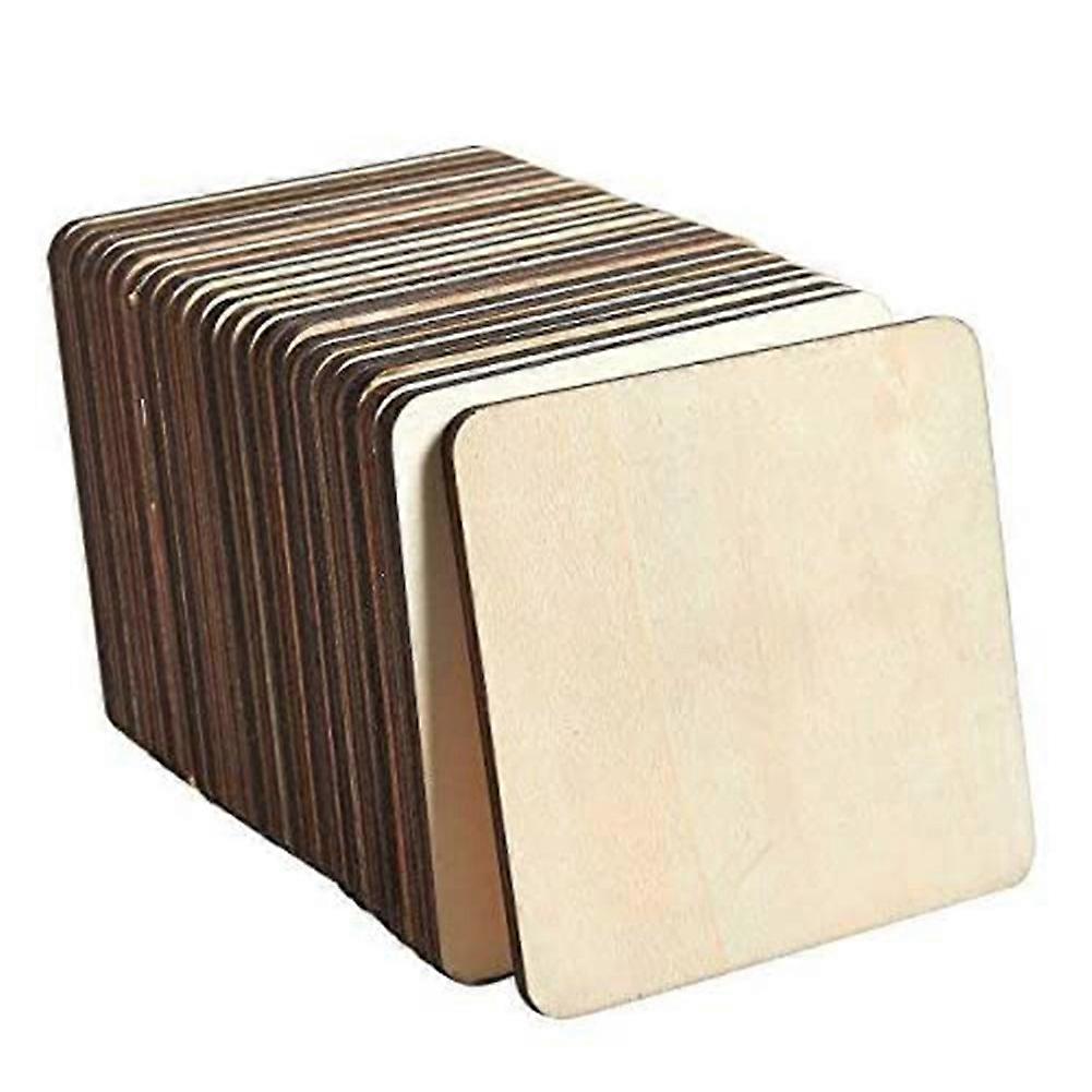 80Pcs Wood Slices, Unfinished for DIY Coasters Arts and Decoration