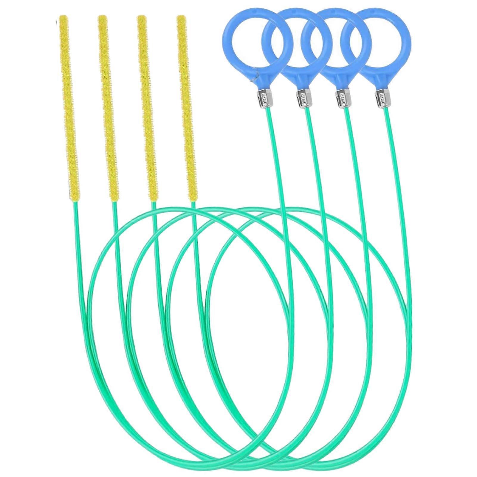 Multipurpose Plastic Drain Cleaning Rods 4PCS Set Flexible Spirals Tool for Sink Shower Clog Removal Efficient Cleaner Multicolor