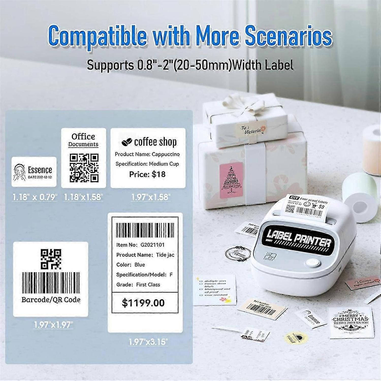 HPRT T20 Label Maker Machine with Labels RFID Auto Identification Bluetooth Portable Label Printer f