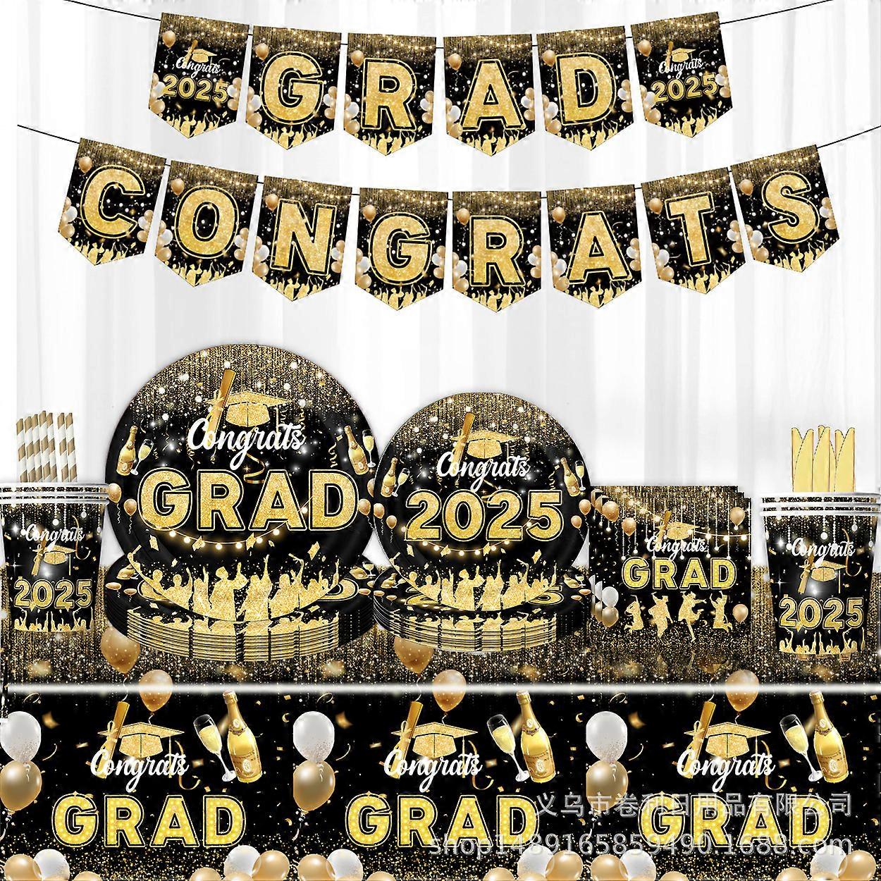 New Year theme party decoration set New Year's Eve party party disposable paper plates, paper cups, paper towels, tablecloths and tableware