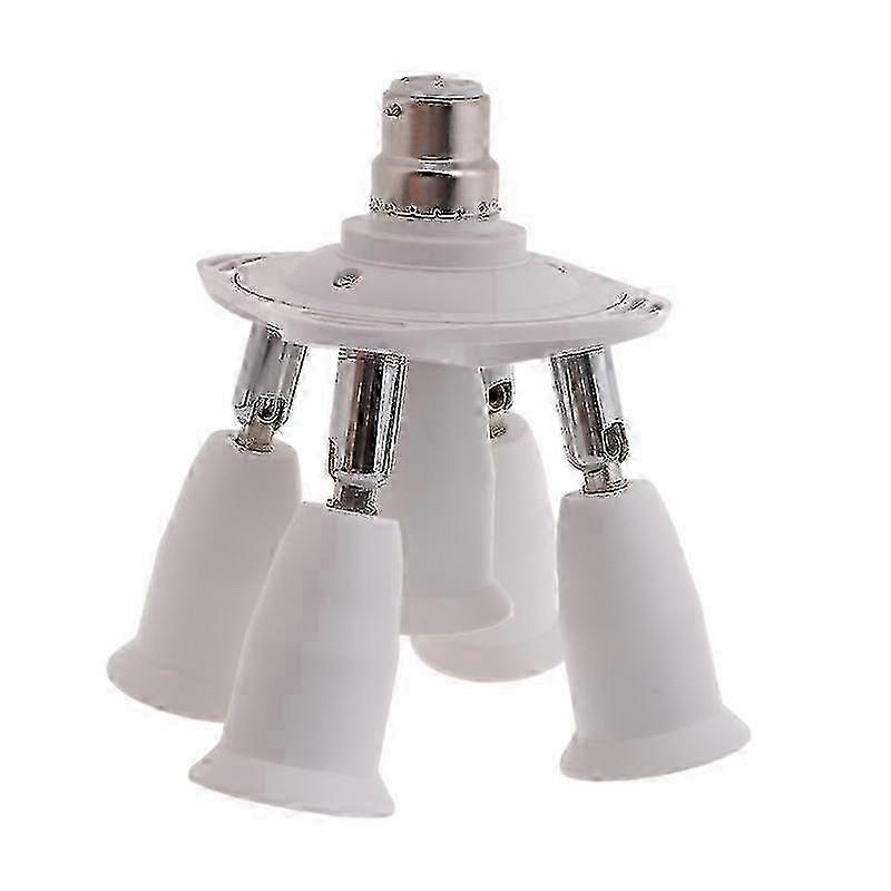 Adjustable E27 to B22 Splitter with 3/5 Lamp Heads and Socket Base