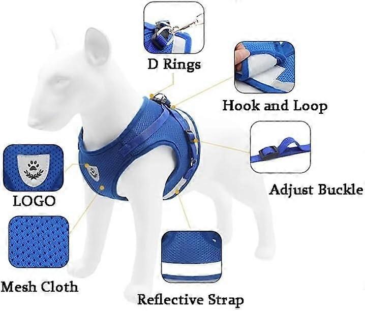 Dog Harness Adjustable Soft Padded Vest NoPull Reflective For ExtraSmall To Medium Dogs And Cats Color Red Size S