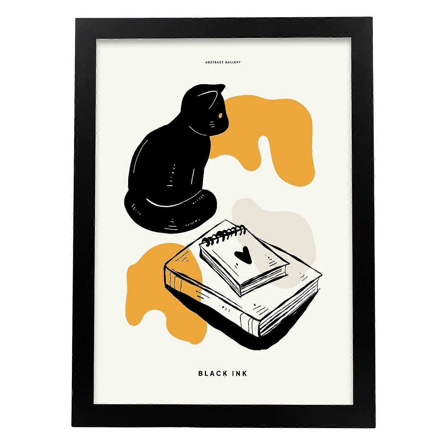 Affiche mémo chat noir