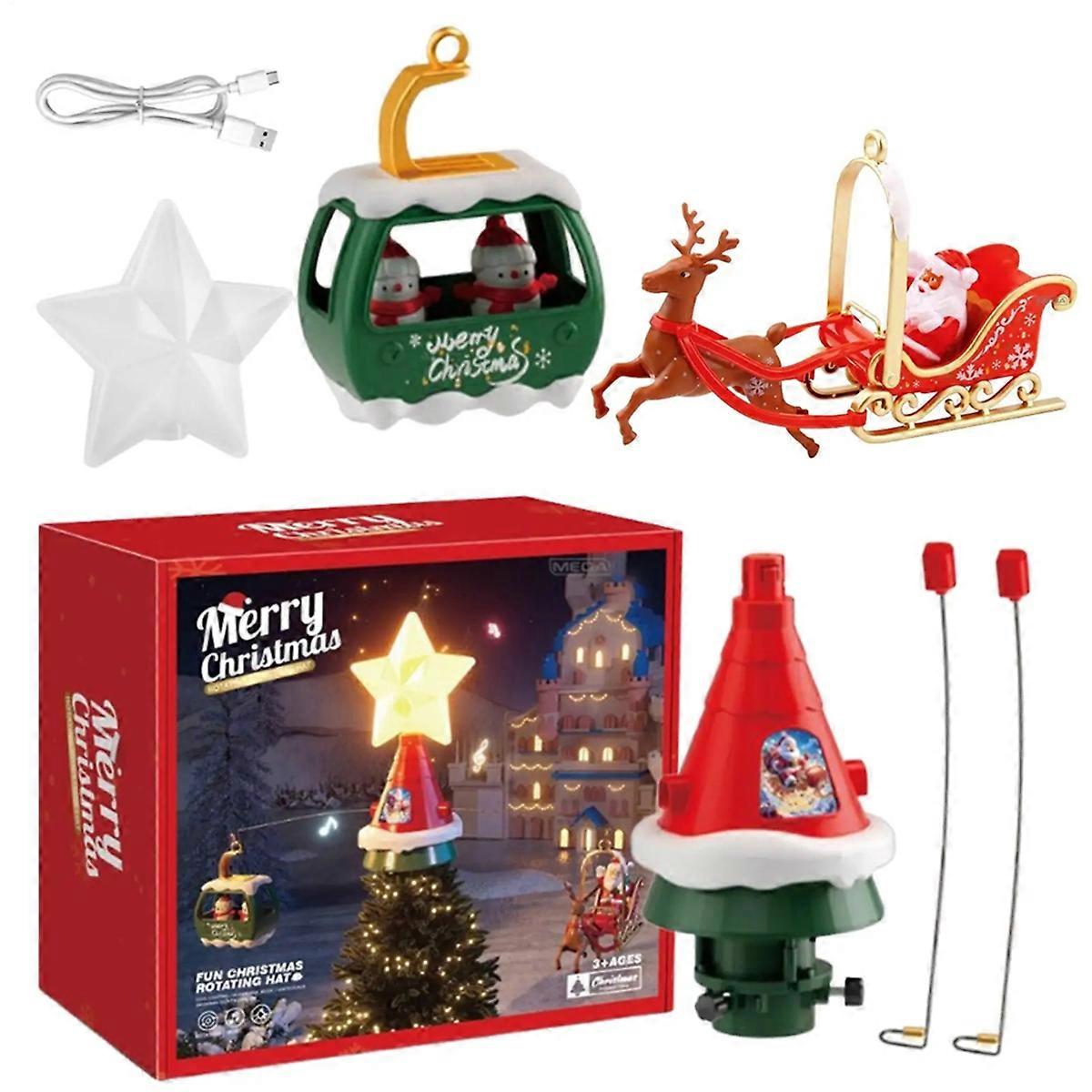 Classic Christmas Rotating Carousel with Music & Lights for Indoor/Outdoor Use, Christmas Decoratio
