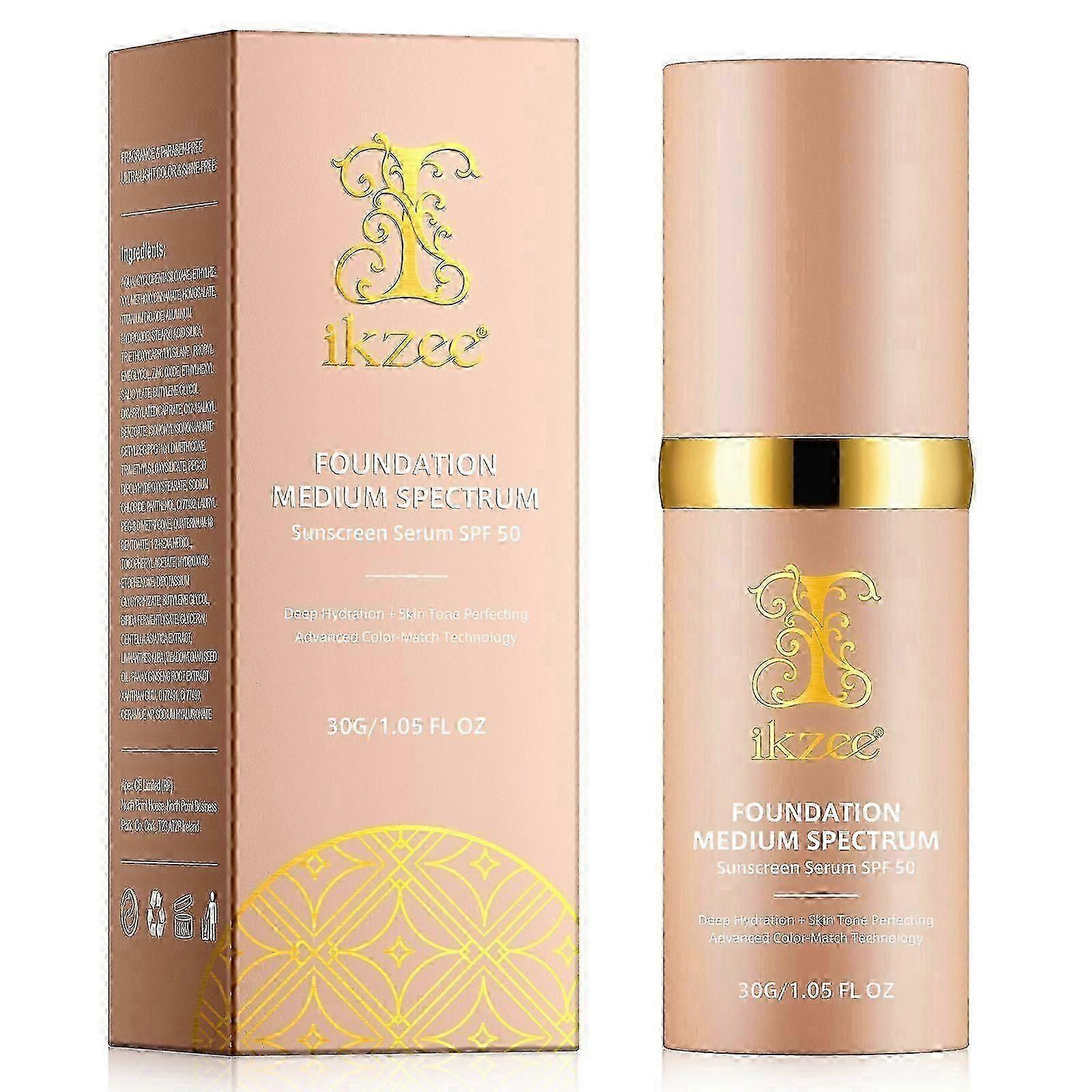 suitable for medium spectrum 4 in 1 hydrating color changing foundation with spf 50+, longwearing waterproof for gym sport dancing