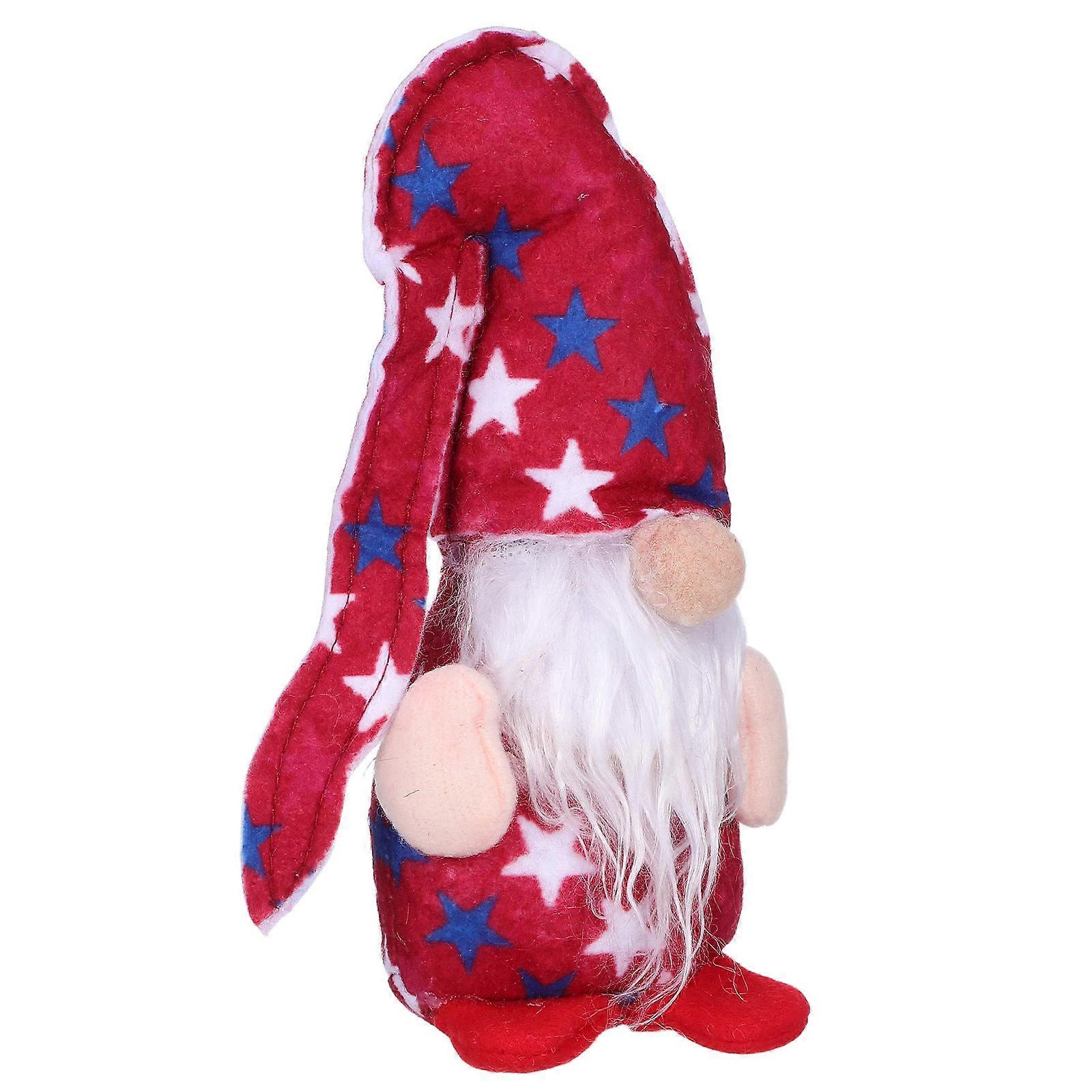 Patriotic Plush Gnome Decorations for Fourth of July 4Pcs Table Figurines