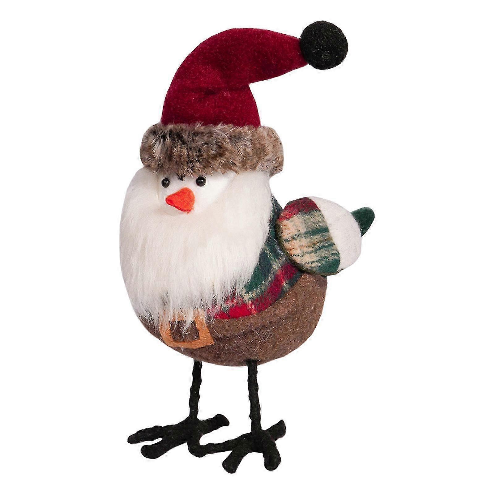 Christmas Bird Plush Standing Figurines Cute Birds Table Decorations for Xmas Tiered Tray Decor Festive Holiday Ornaments Gifts
