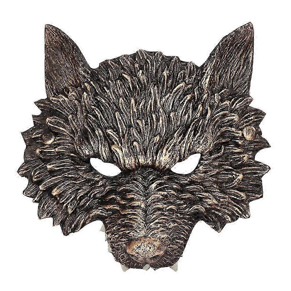 3D Realistic Wolf Shape Half Face Design Mask For Halloween Party Entertainment Ideal For Adults 1Pack