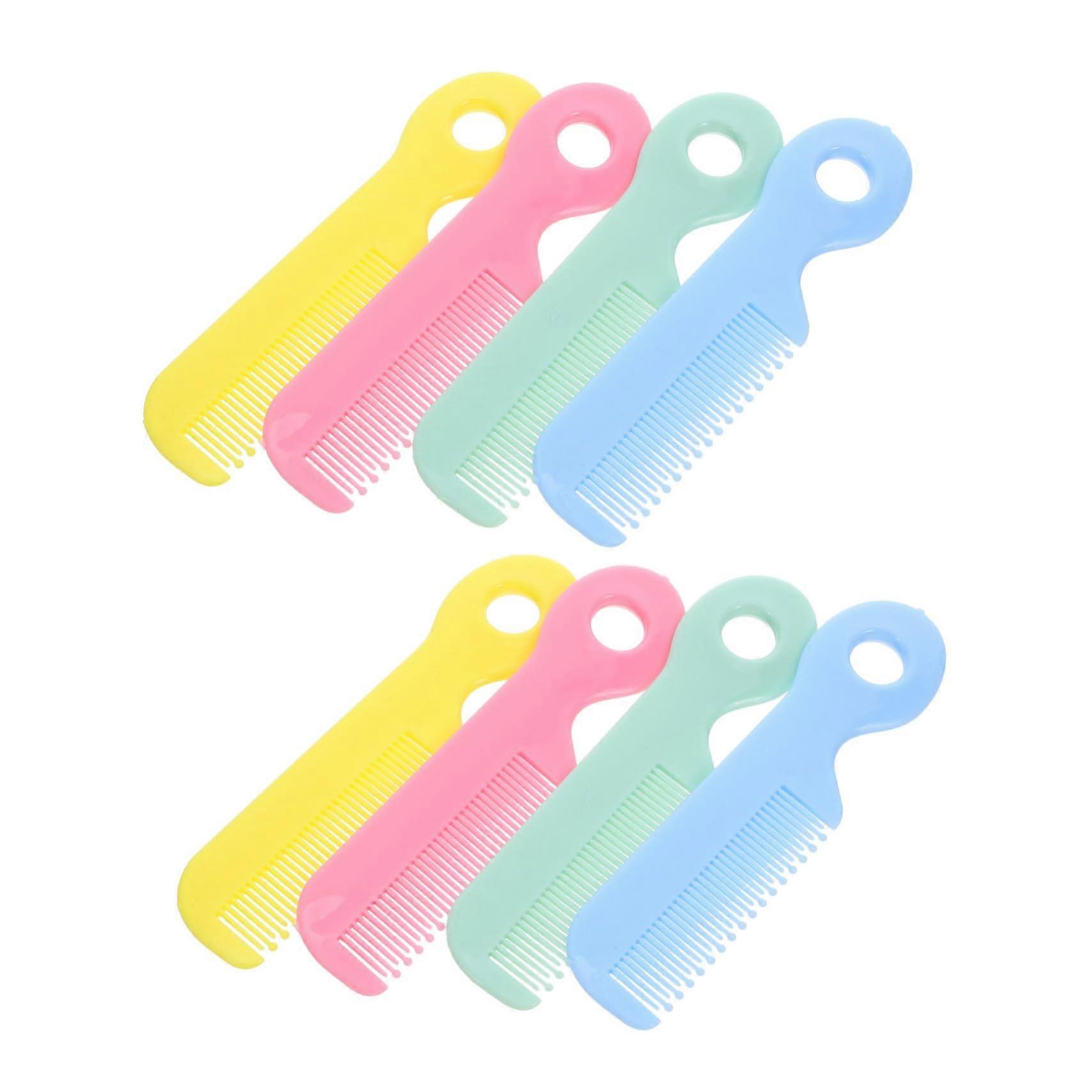 8pcs Comb With Rounded Tooth Design For Sensitive Scalp Care Plastic Hairbrush For Newborns Cradle Cap Styling