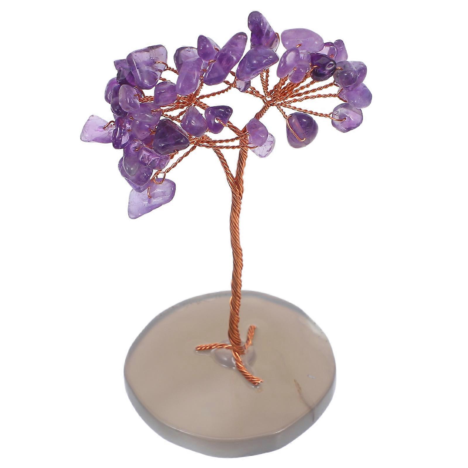 Purple Crystal Tree Decor for Decoration Desktop Ornament
