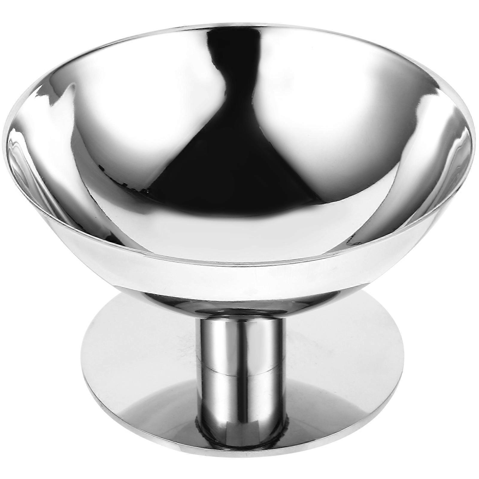 Silver Stainless Steel Dessert Bowl for Serving 1 Multi-Use Dessert Cup