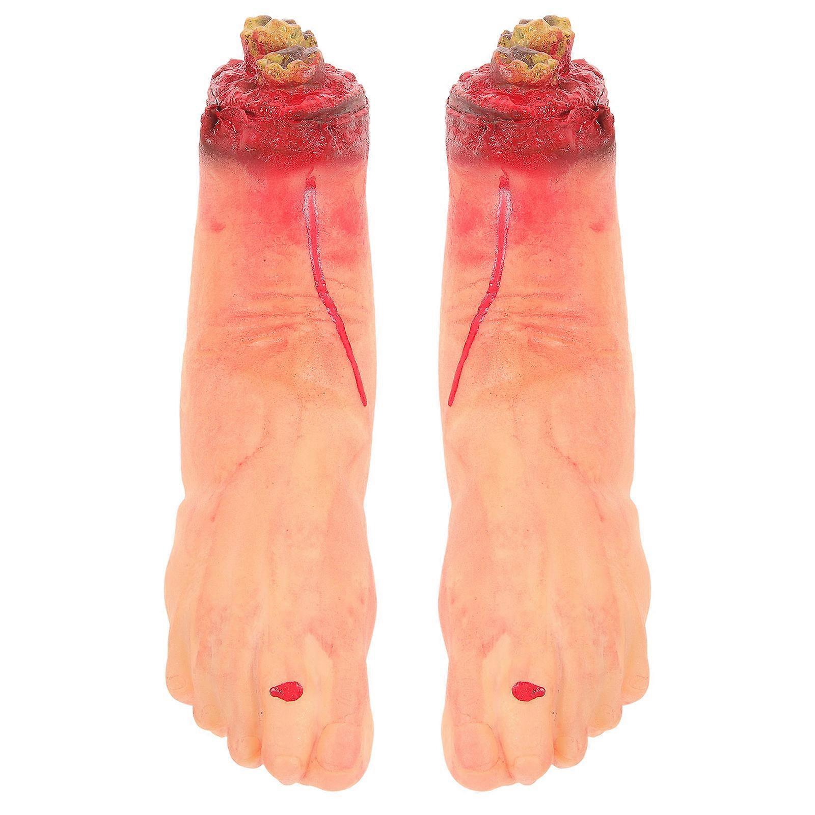 Fake Broken Feet Prop Horrible Broken Foot Decoration 4Pcs for Halloween