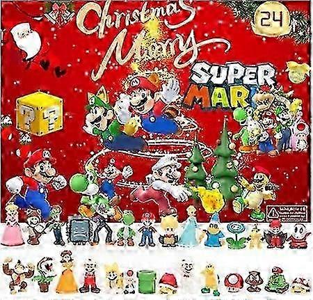 Christmas Advent Calendar Labubukolomi Melody blind box a variety of cartoon elves Super Mario party toy ornaments holechrui778