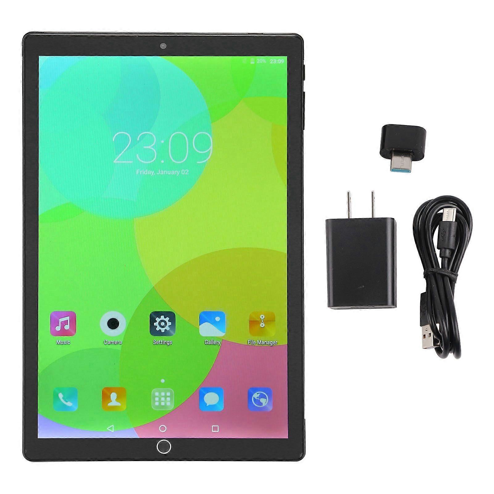 Black Tablet 10.1 Inch IPS 2560x1600 6GB RAM 128GB ROM Octa Core CPU 5000mAh HD Tablet for Office School Home 100240V US Plug