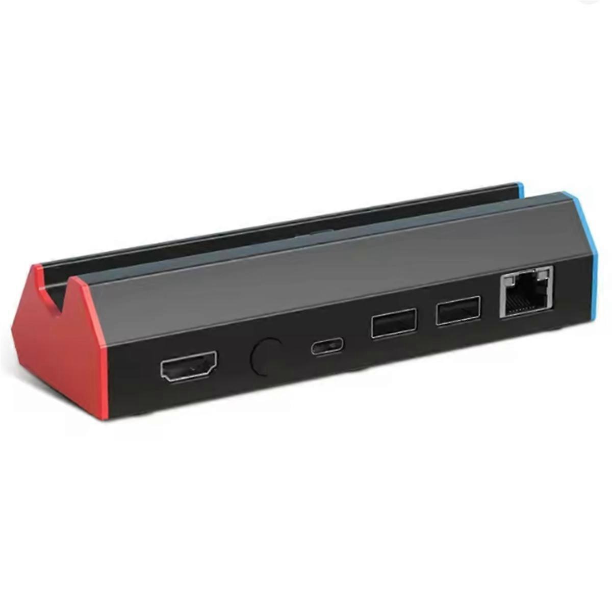 For Switch/OLED TV Dock with LAN Port, 4K -Compatible, USB 2.0 & Type-C - Charging Station & Hub