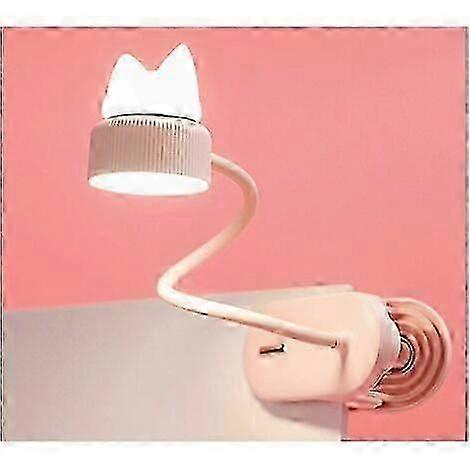 Flexible Clip Lamp with Night Light with USB Rechargeable Battery / LED Reading Lamp and Desk, Bed, Bedside Reading Lamp, Pinkp