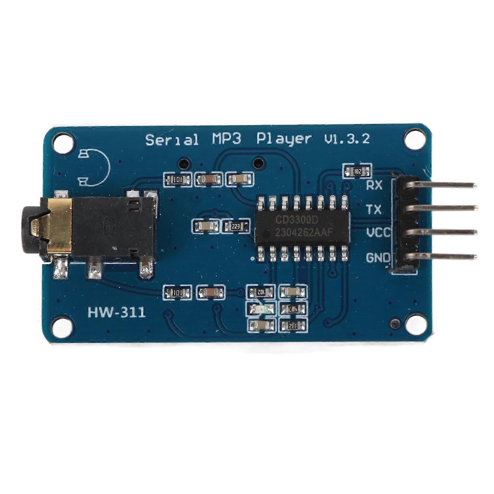 MP3 Player Module UART Serial Port Control Music Play Board & Memory Card Socket, Easy Integration for DIY Audio Projects