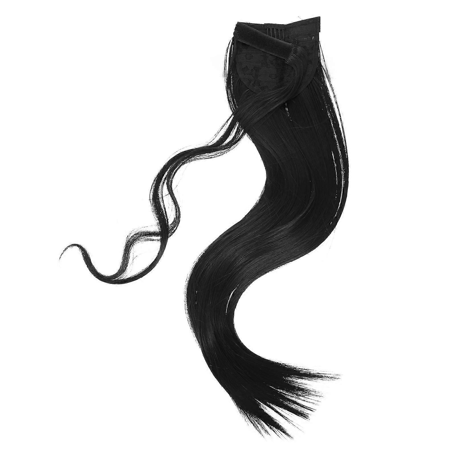 Black Curly Ponytail Extension Hairpiece for Decoration 1 Piece Synthetic