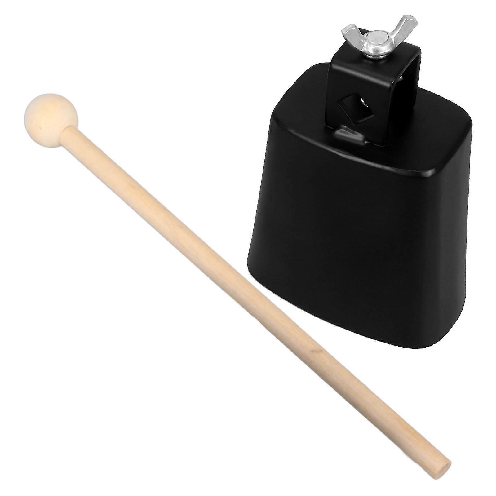 Drum Cowbell Black Metal Cowbell for Drum Set 4 Inch Accessory