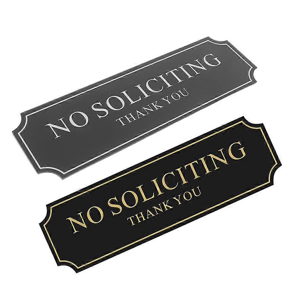 Black No Soliciting Sign Acrylic for Warning 6Pcs with Backing