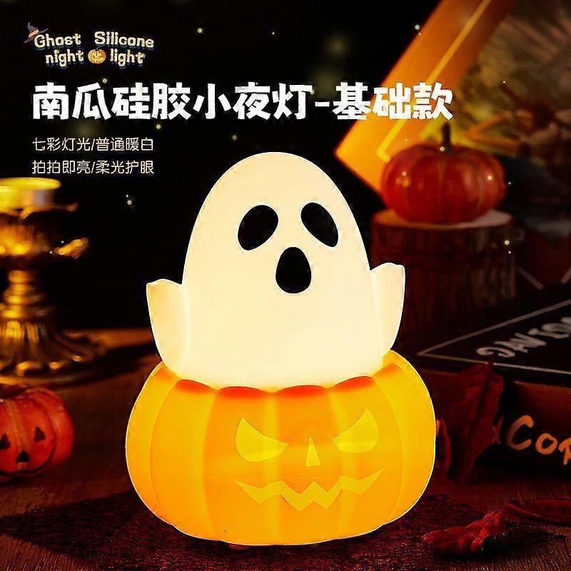 Ghost Pumpkin Night Light Halloween Funny USB Charging Desktop Atmosphere Lamp Color Changing Remote Control Holiday Decor