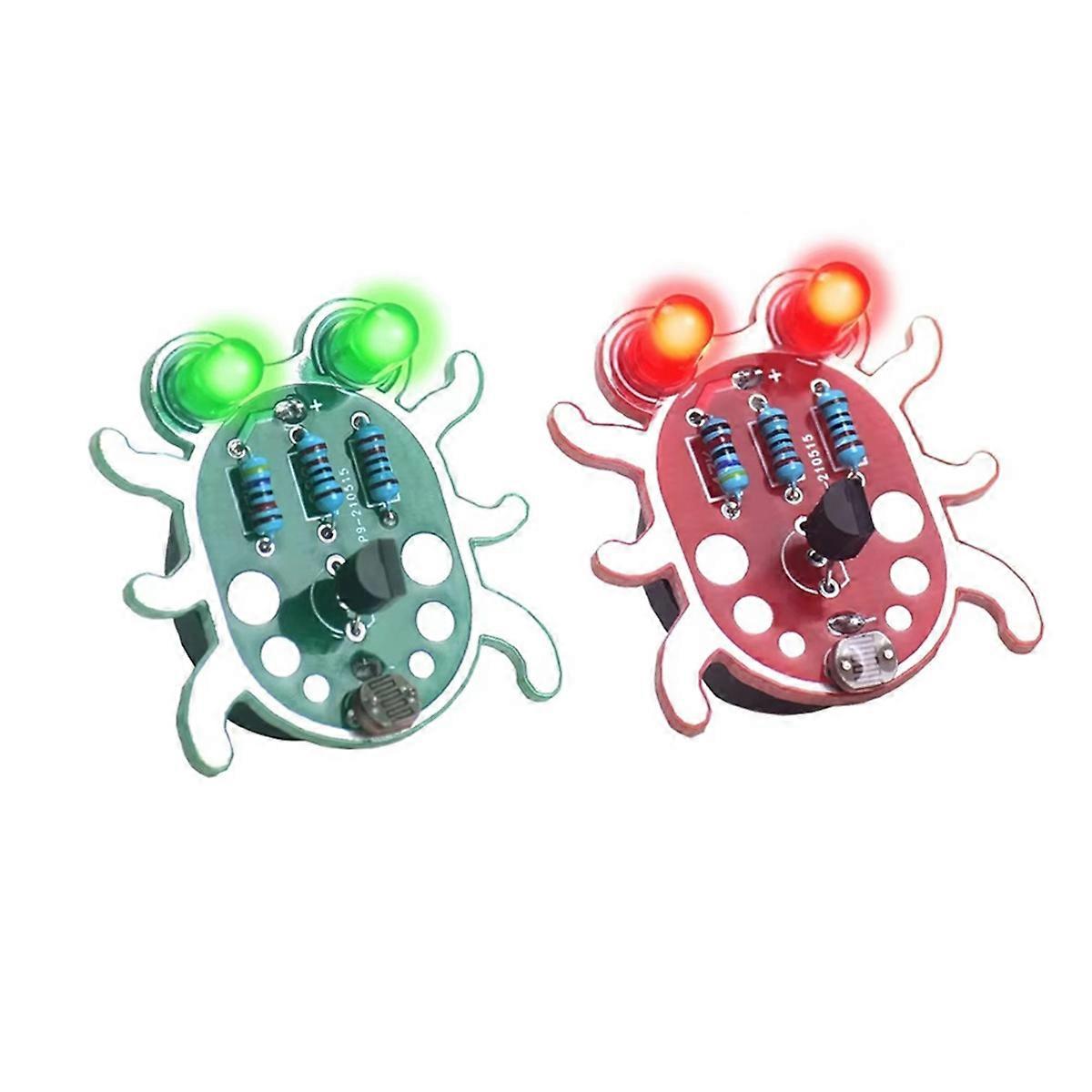 Electronic Diy Kit Weevil Eye Beginner Learn to Solder Fun Kit Handmade Gift Fit for Student Experiment Red