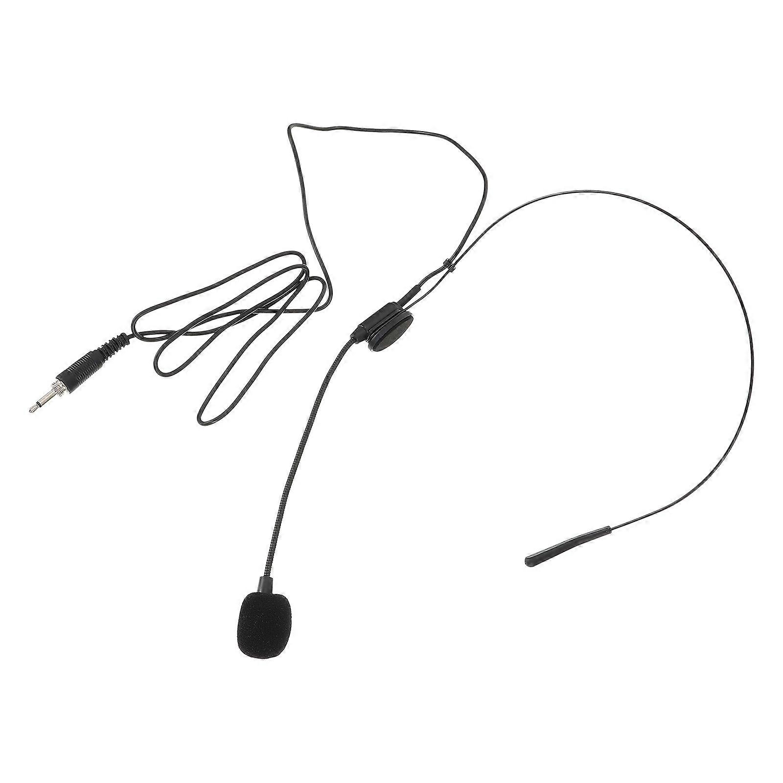 Headworn Condenser Wired Microphone Sound Transmission Noise Reduction Unidirectional Pickup For Indoor Recording Interviews 15x25cm 1Pcs