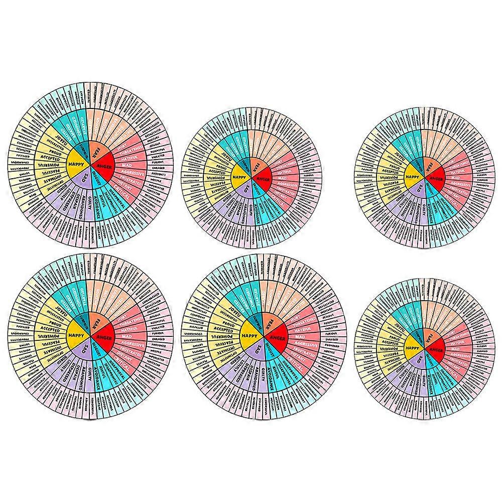 Decorative Emotion Wheel Sticker 12 Pcs Self-Adhesive Feeling Wheel Sticker Ideal For Scrapbooking And Arts And Crafts Assorted Color PVC Material