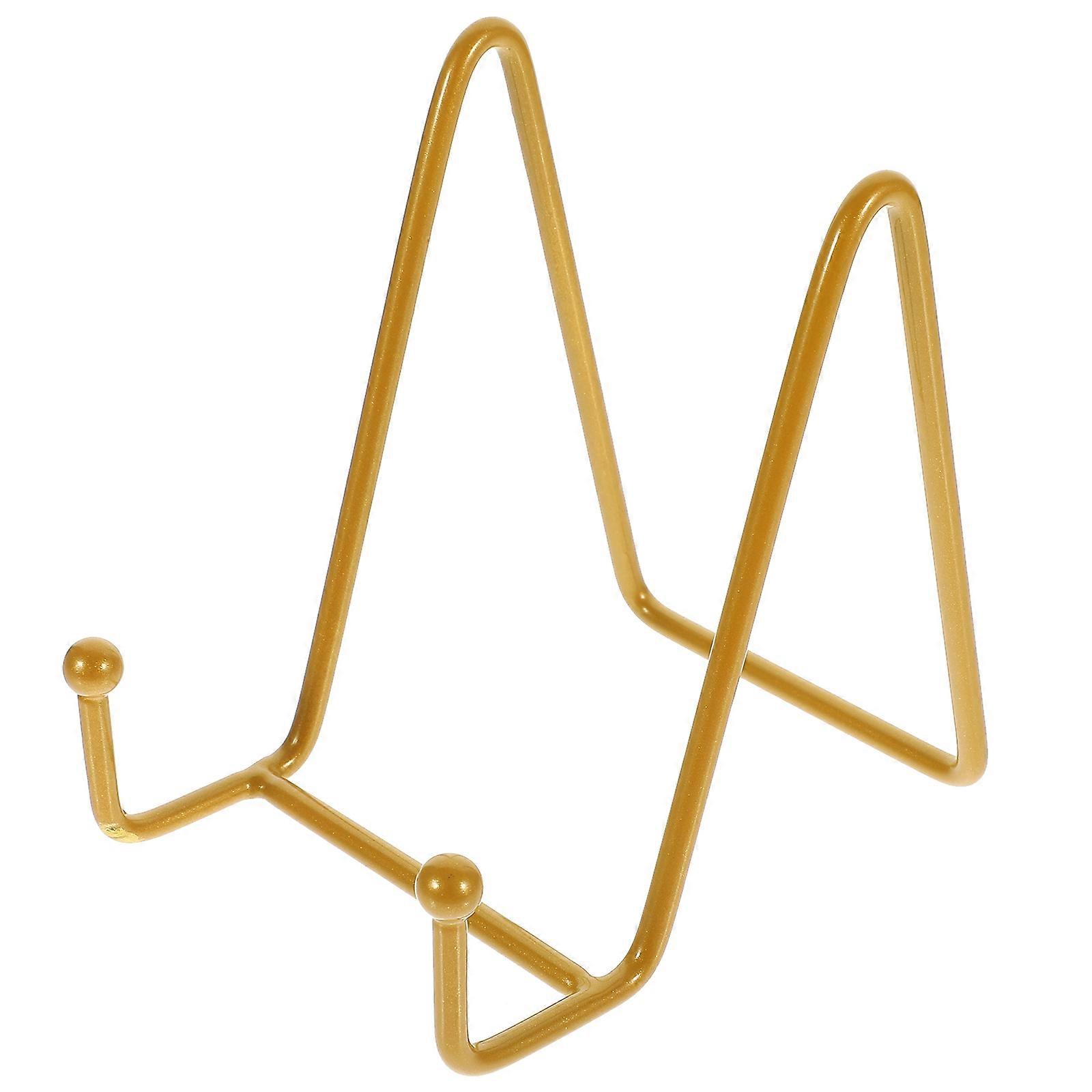 4Pcs Multifunctional Golden Metal Plate Holder Stand for Display Tabletop Easel