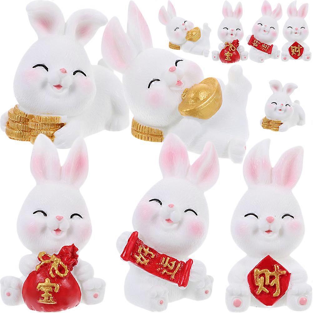 Rabbit Figurine for Home Resin Rabbit Statue Decoration for Car 40Pcs