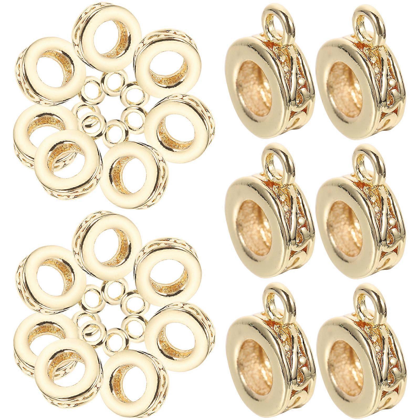 DIY Copper Bail Beads Charm Hangers for Craft Use 40Pcs Golden