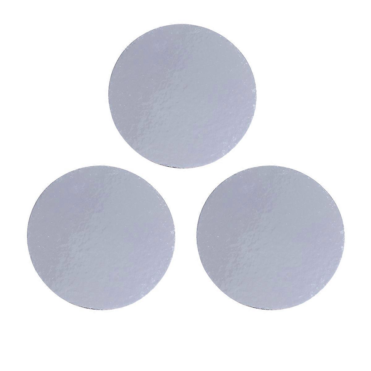 Round Cardboard Cake Pads for Presenting Decorated Cakes 6Pcs Silver Circle Paper