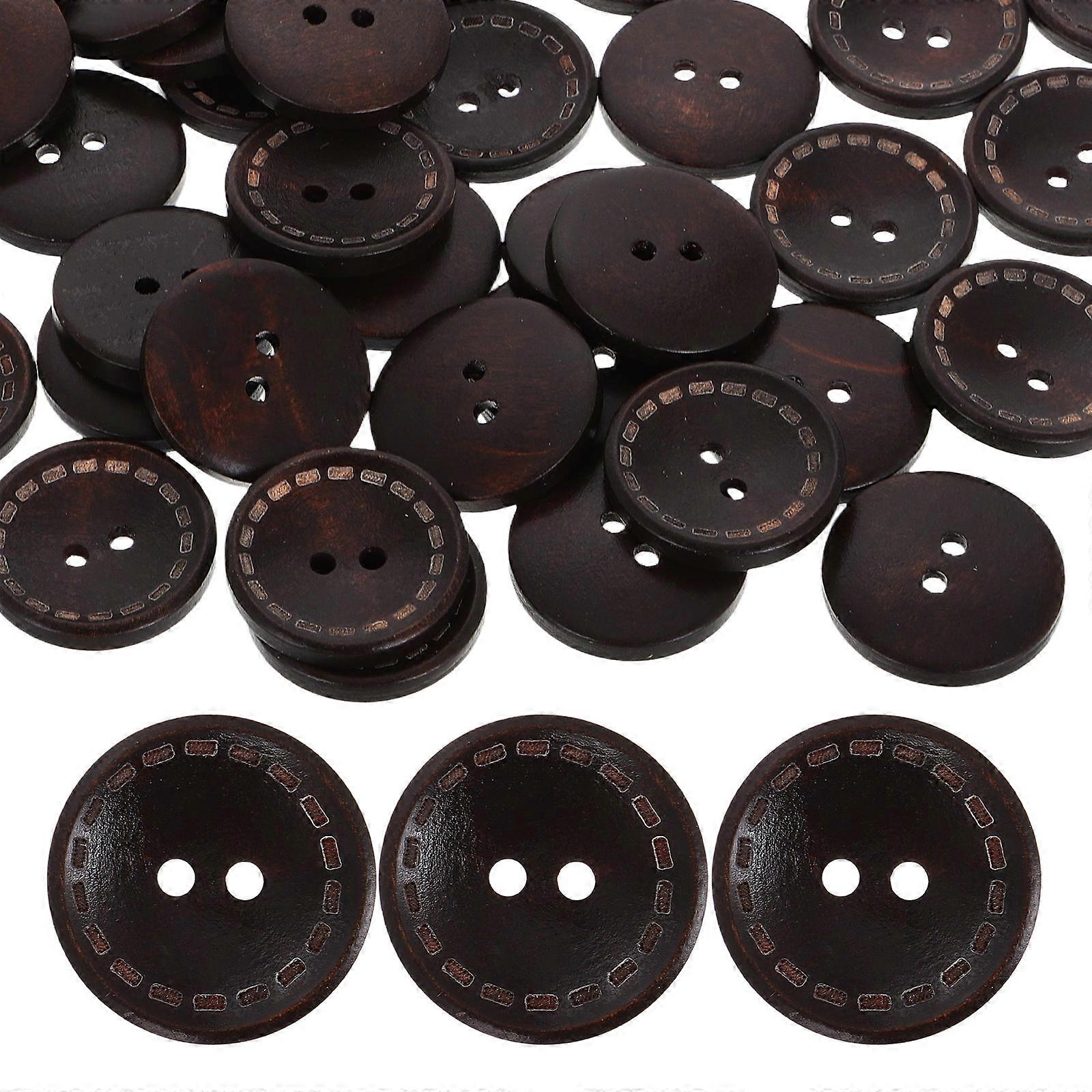 Clothing Buttons Wooden Buttons for Sewing 200Pcs with Two Holes