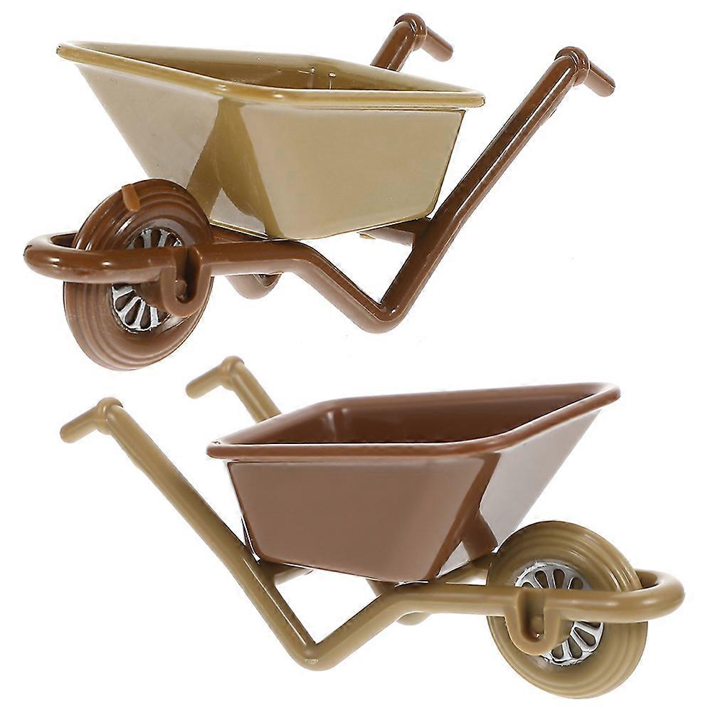 Mini Garden Cart Models Tiny Ornament For Festival Celebration Vivid Design Assorted Color 6 Pcs
