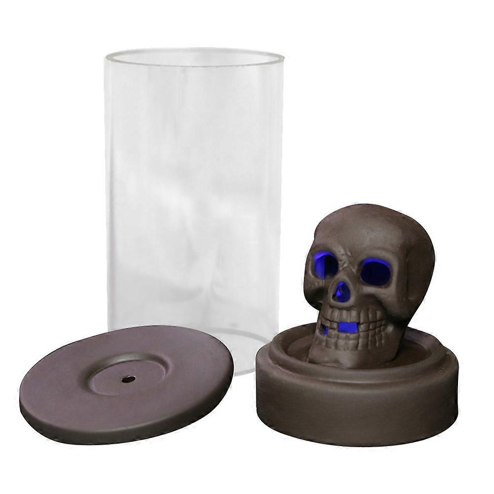 Decorative Skull Backflow Censer for Home 3Pcs Ceramic Red Porcelain Incense Burner