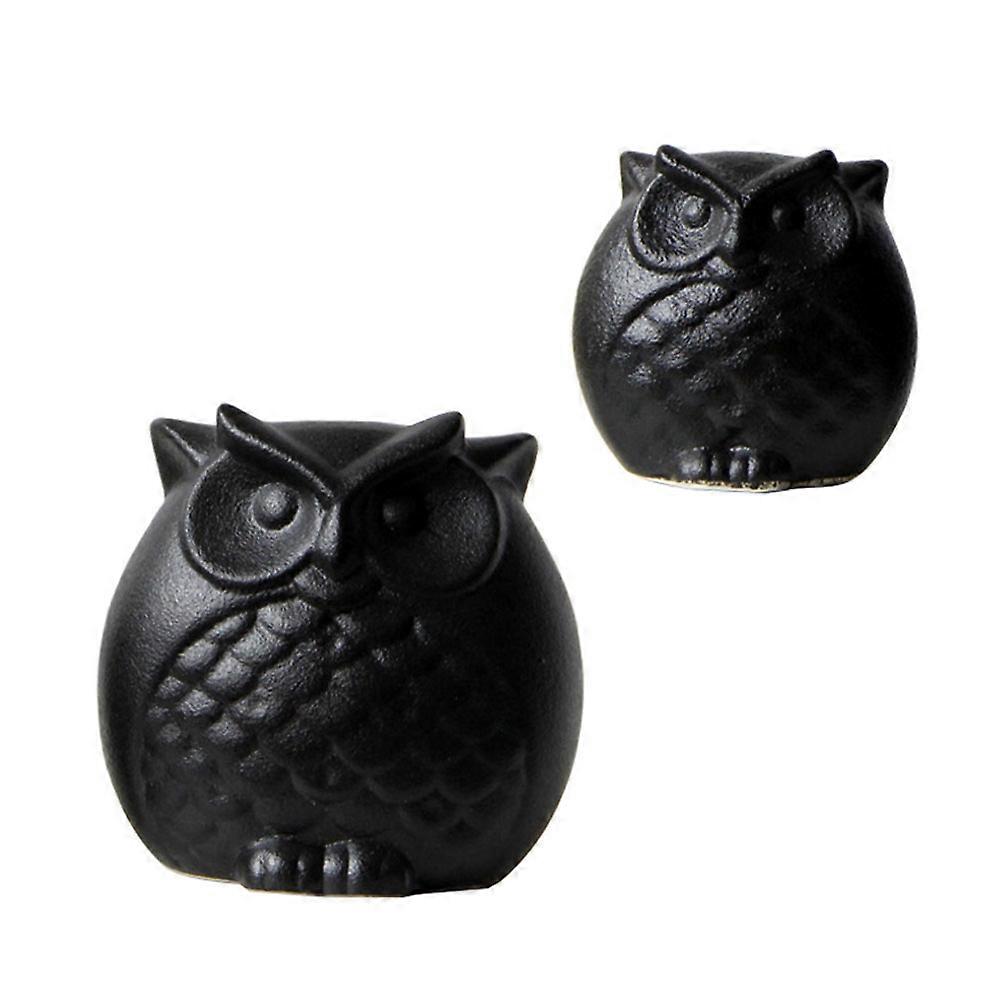 Ceramic Owl Statue for Desktop Decoration 6Pcs Figurines