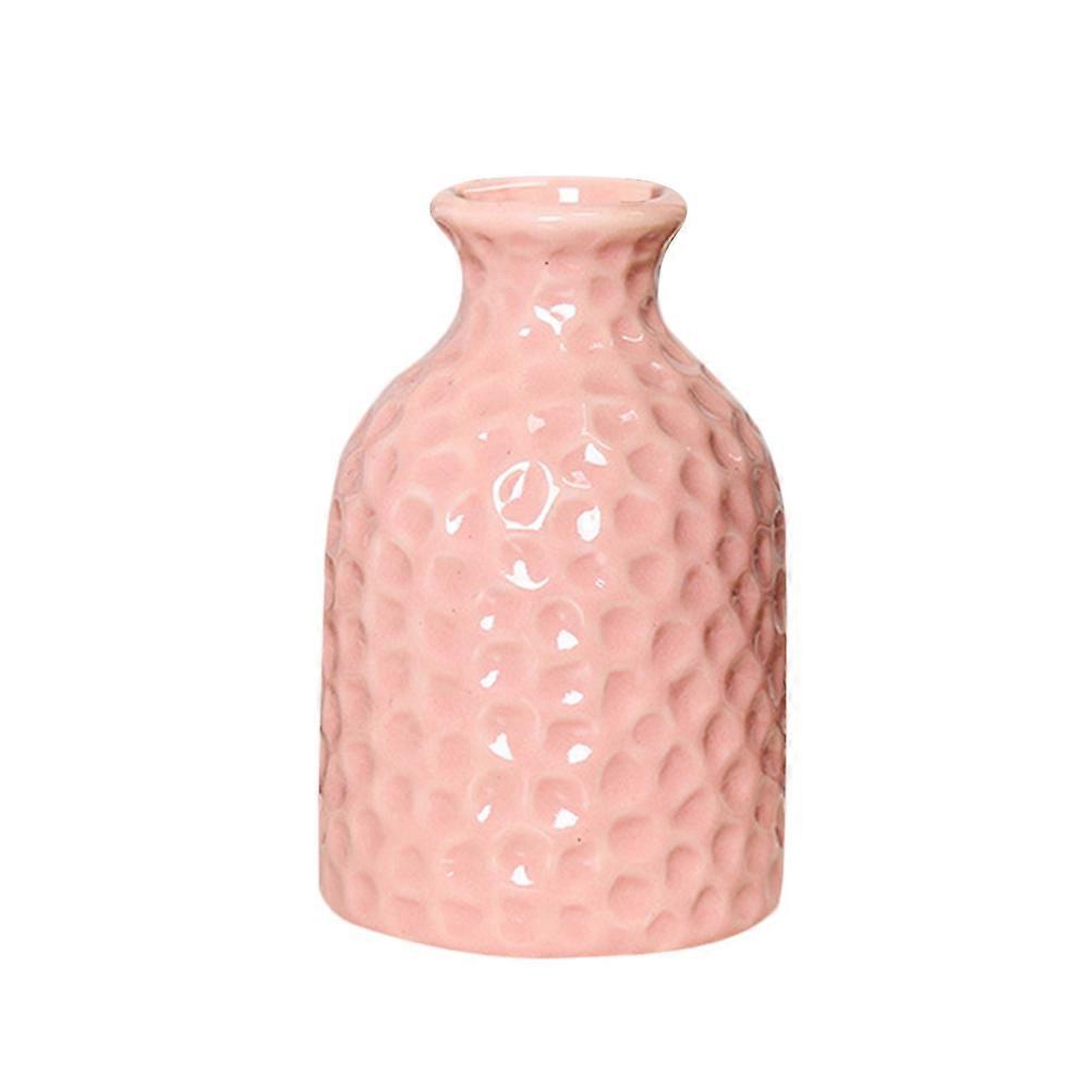Desktop Flower Vase for Decor 3Pcs Pink Ceramic Small Vases