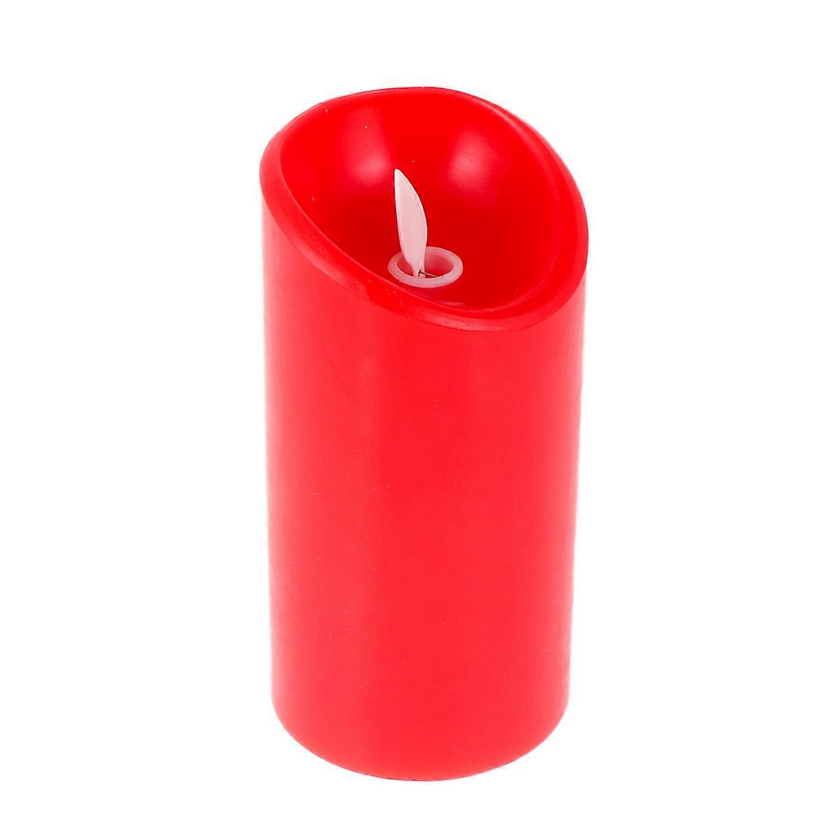 Red LED Candle Flameless Candle Light for Decoration 3Pcs Simulation Set