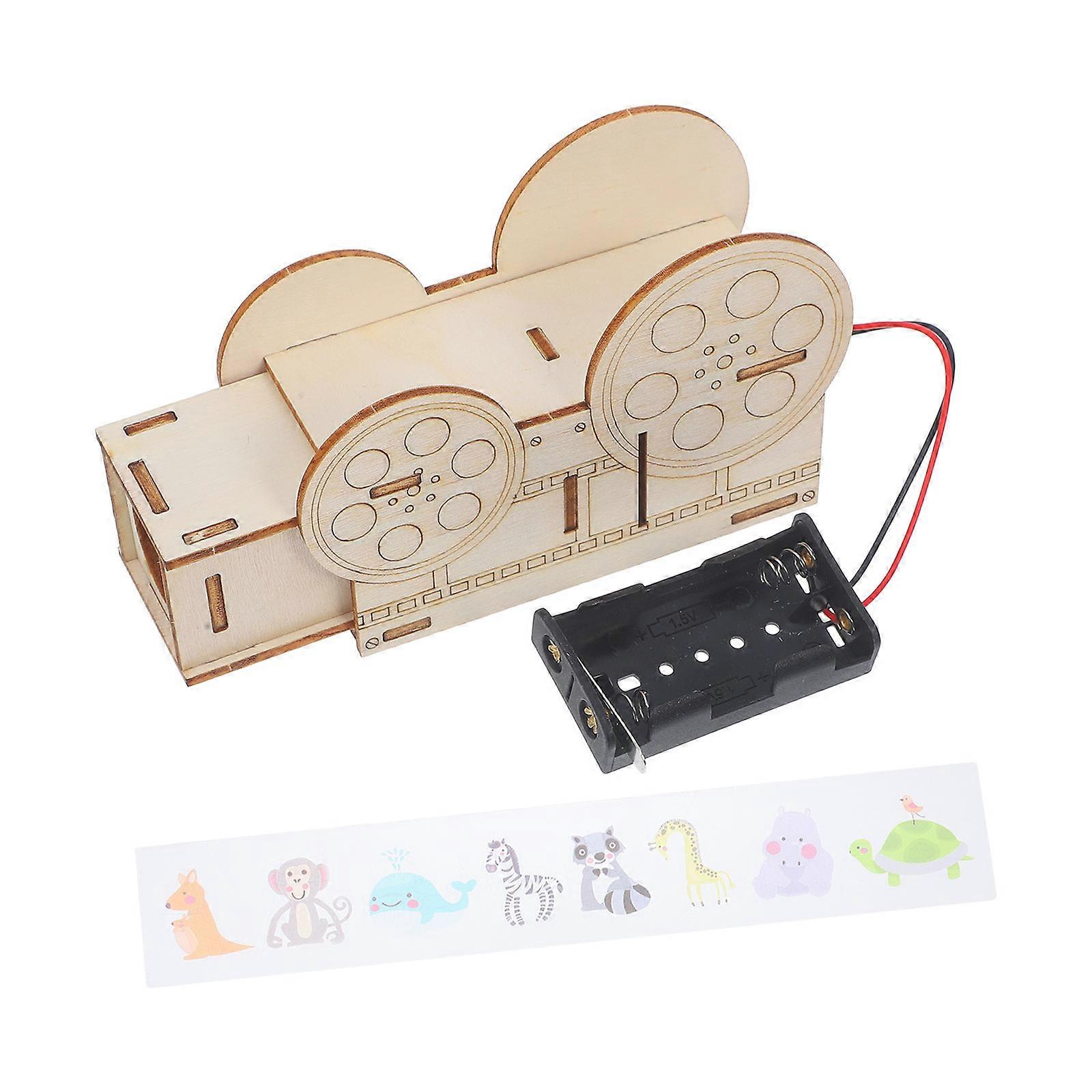 Children's Science Projector DIY Kit for Educational Use with 4Sets Wood Materials