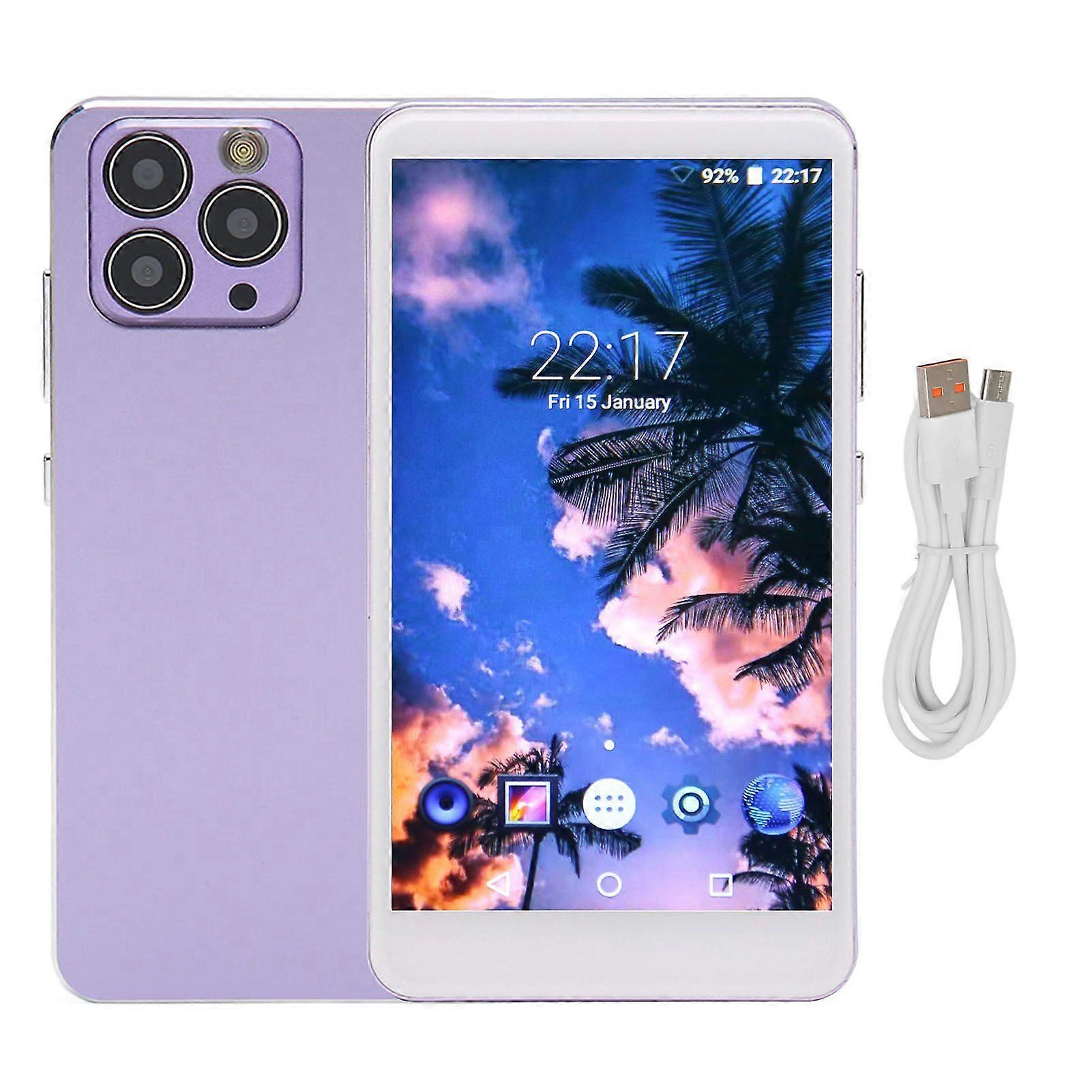 Bluetooth MP4 Player 5 Inch HD Touch Screen HiFi Noise Reduction Portable WiFi Music Player with Camera for Android Purple