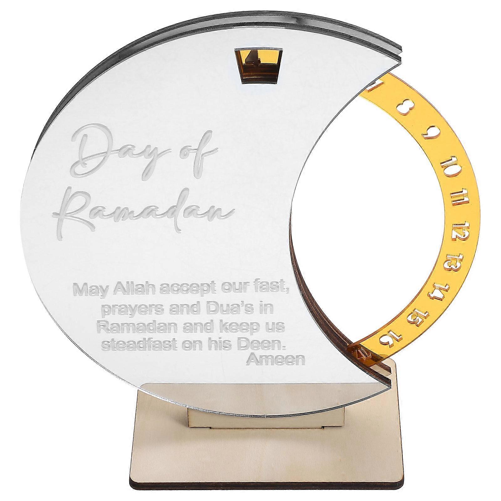 Ramadan Calendar Decor Wooden Countdown Calendar for 4Pcs Eid Ornament