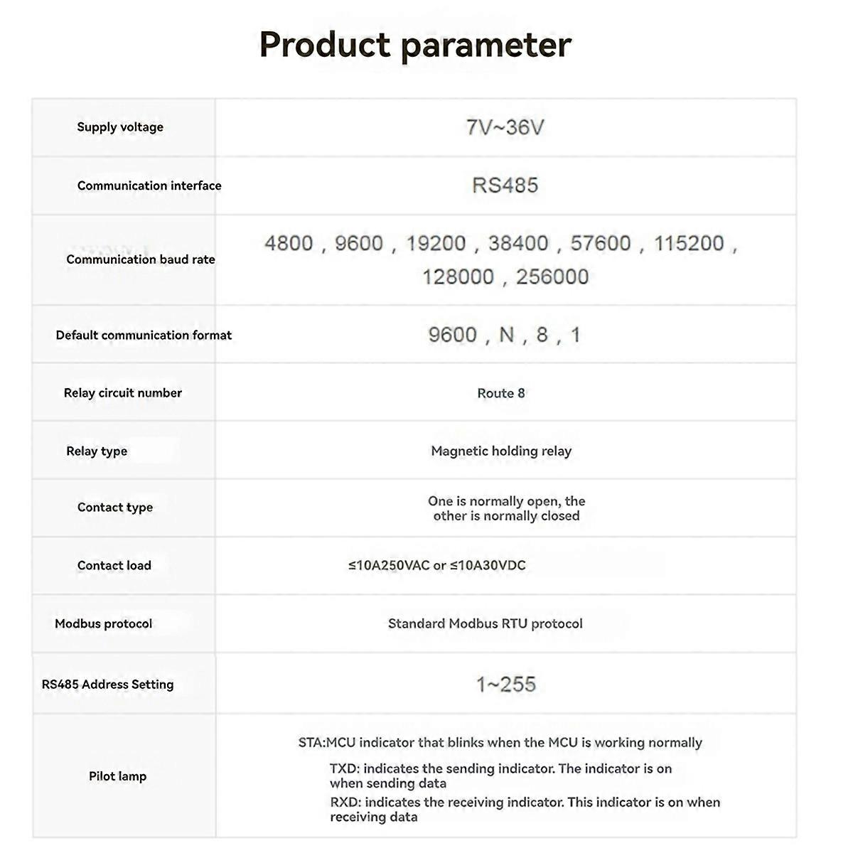 Module de relais à 8 canaux sur rail DIN, relais de rétention magnétique RS485, protocole Modbus RTU, circuit de protection à isolation multiple