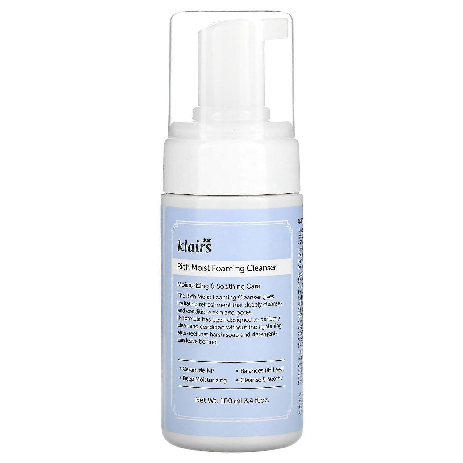 Dear, Klairs, Rich Moist Foaming Cleanser, 3.4 fl oz (100 ml)