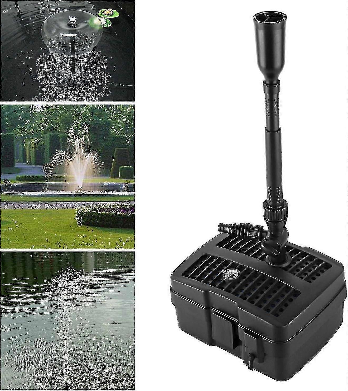 4 in 1 Pond Pump with Filter 5 W UV Filter 1000 l/h with 10 m Power Cable for Fountain and Garden
