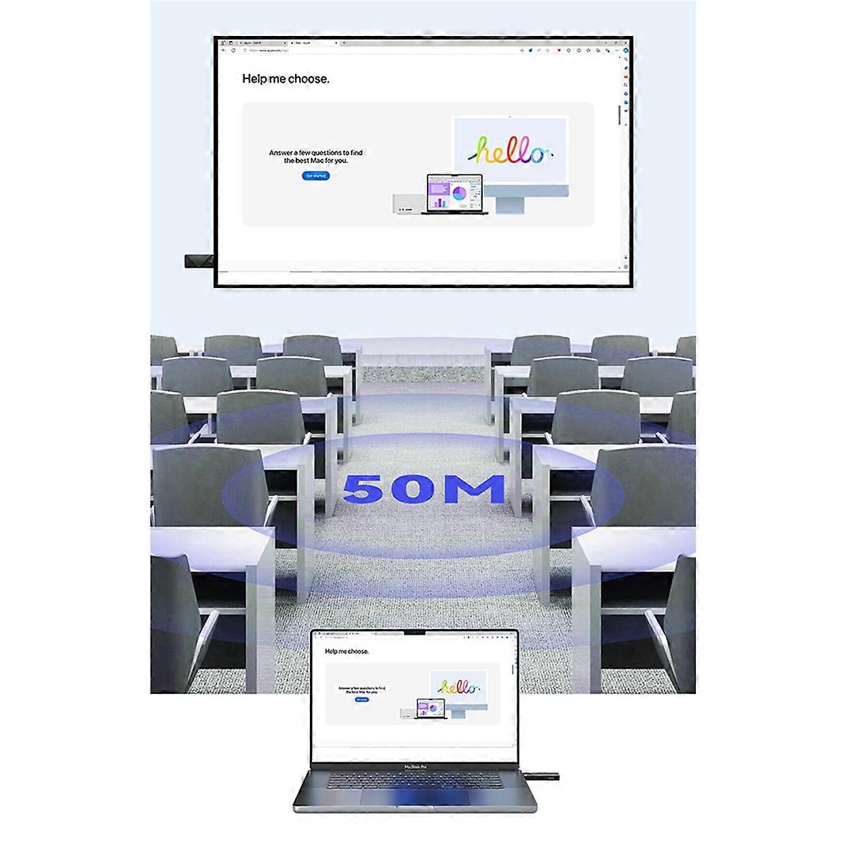 60Hz -Compatible Wireless Video Audio 50M 1080P  mitter Receiver Extender Display Adapter From PC to Projector